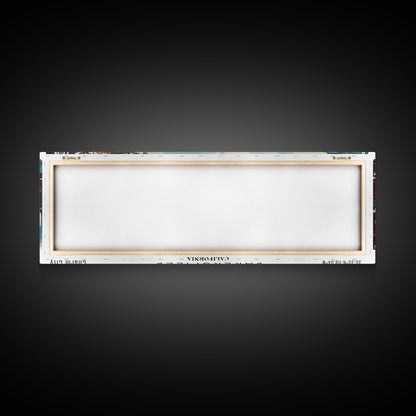 Baltimore Maryland Panoramic Painting, Mid Century Modern Framed Canvas Print, Retro Pop Art Travel Poster, Wall Decor, Home Decor, Wall Hanging