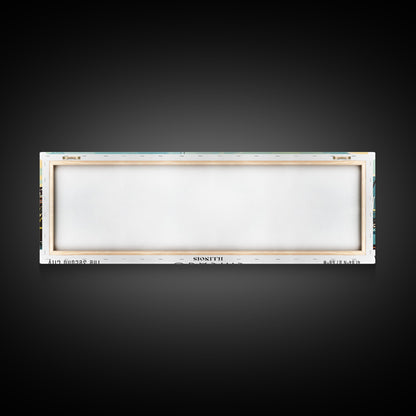 Chicago Illinois Panoramic Painting, Mid Century Modern Framed Canvas Print, Retro Pop Art Travel Poster, Wall Decor, Gift Idea, Home Decor