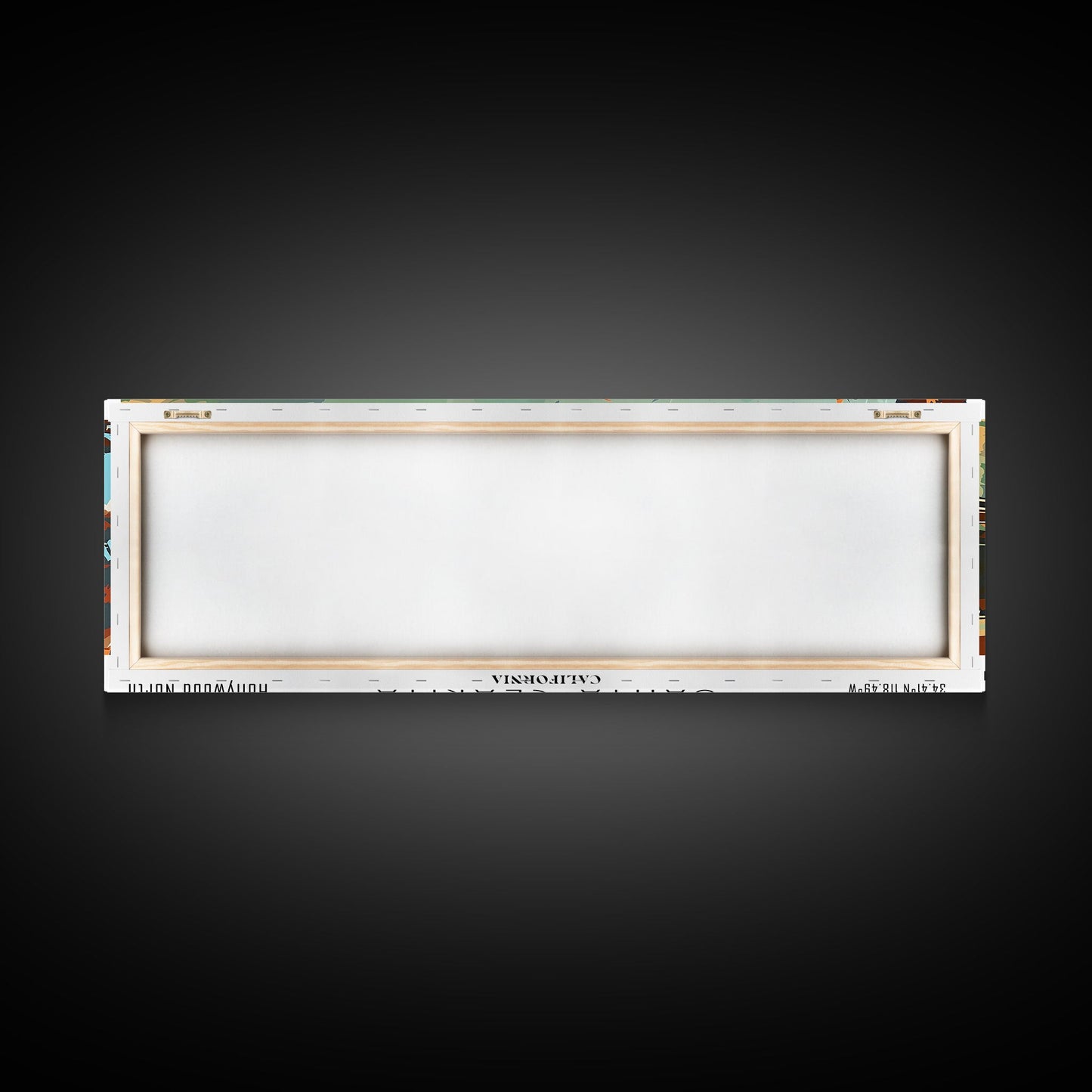 Santa Clarita California Panoramic Wall Art, Mid Century Modern Framed Canvas Print, Retro Pop Art Travel Poster, Living Room and Office Decor