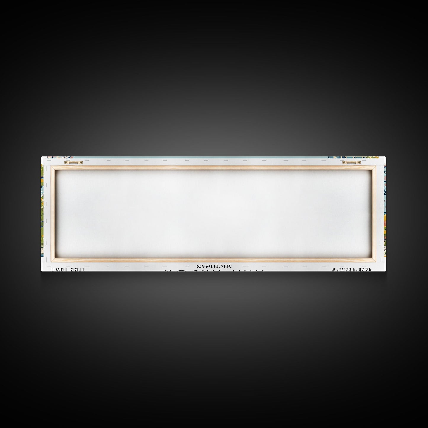 Ann Arbor Michigan Panoramic Painting, Mid Century Modern Framed Canvas Print, Retro Pop Art Travel Poster, Living Room Wall Art Decor, City Print