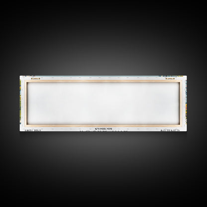 Ann Arbor Michigan Panoramic Painting, Mid Century Modern Framed Canvas Print, Retro Pop Art Travel Poster, Living Room Wall Art Decor, City Print