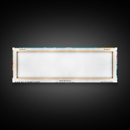 Arvada Colorado Panoramic Painting, Mid Century Modern Framed Canvas Print, Retro Pop Art Travel Poster, Living Room Wall Art, City Print