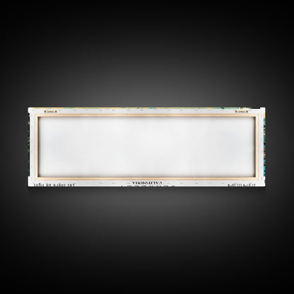 Berkeley California Panoramic Painting, Mid Century Modern Framed Canvas Print, Retro Pop Art Travel Poster, Home Decor, City Print