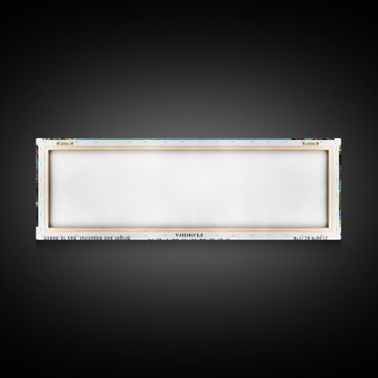 Clearwater Florida Panoramic Painting, Mid Century Modern Framed Canvas Print, Retro Pop Art Travel Poster, Home Decor, City Art