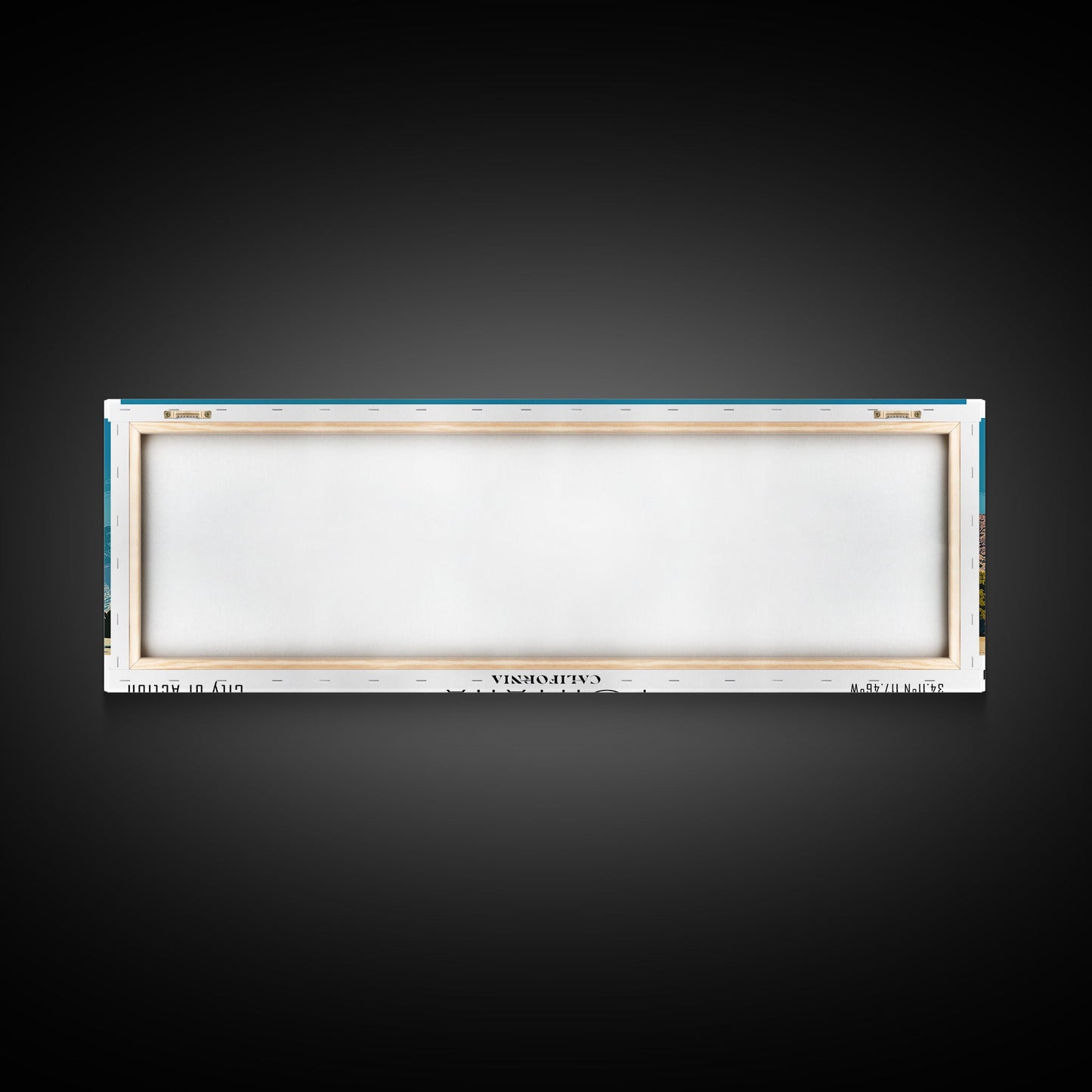 Fontana California Panoramic Painting, Mid Century Modern Framed Canvas Print, Retro Pop Art Travel Poster, Living Room Wall Art