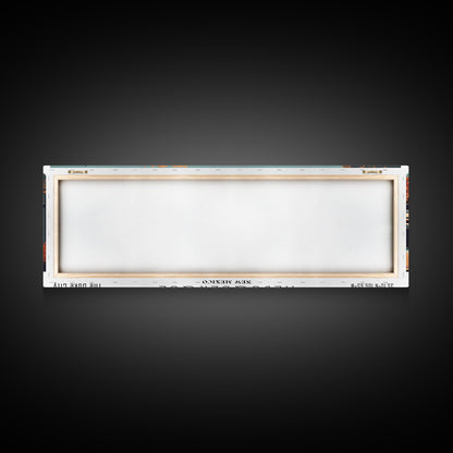 Albuquerque New Mexico Panoramic Painting, Framed Canvas Print, Mid Century Modern Wall Art, Retro Pop Art Travel Poster, Office Decor, City Art