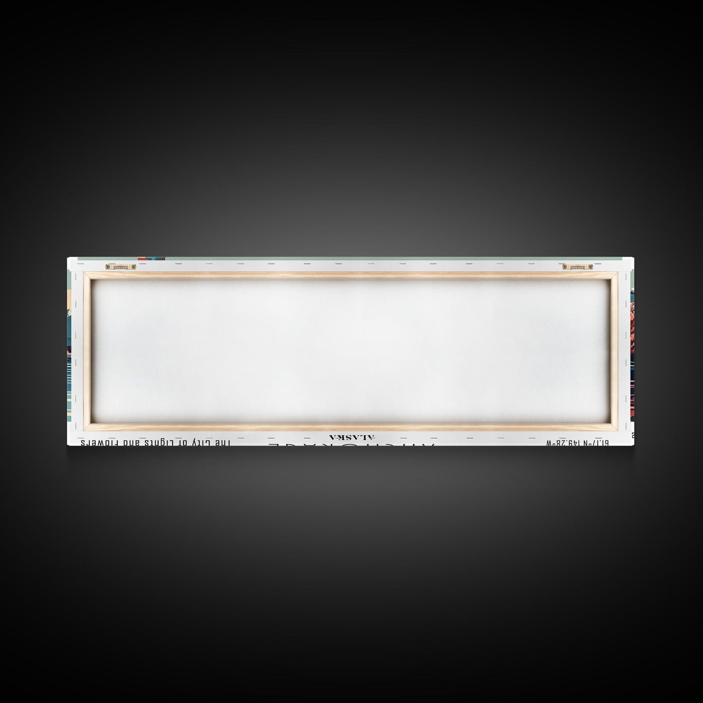 Anchorage Alabama Panoramic Painting, Framed Canvas Print, Mid Century Modern Wall Art, Retro Pop Art Travel Poster, Living Room Decor, City Art