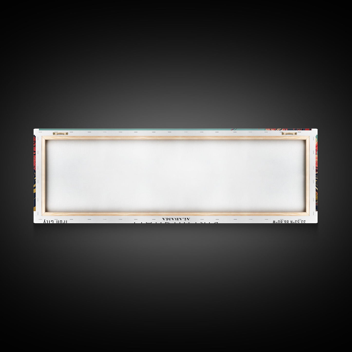 Birmingham Alabama Panoramic Painting, Framed Canvas Print, Mid Century Modern Wall Art, Retro Pop Art Travel Poster, Office Decor, City Art