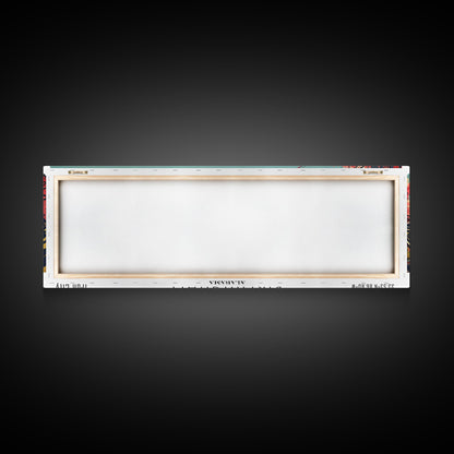 Birmingham Alabama Panoramic Painting, Framed Canvas Print, Mid Century Modern Wall Art, Retro Pop Art Travel Poster, Office Decor, City Art