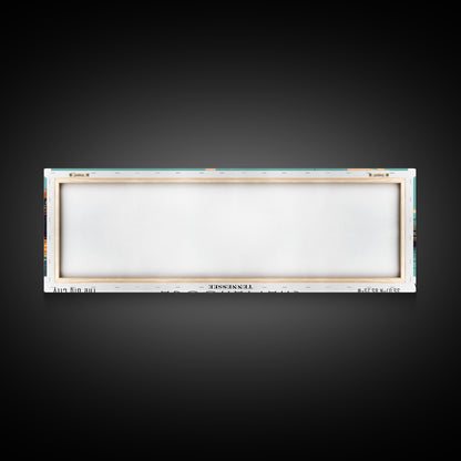 Chattanooga Tennessee Panoramic Painting, Framed Canvas Print, Mid Century Modern Wall Art, Retro Pop Art Travel Poster, Home Decor, City Art