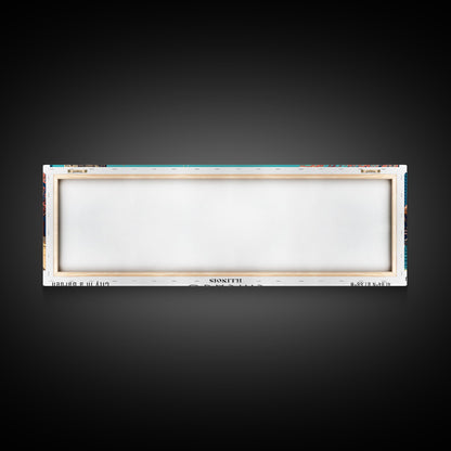 Chicago Illinois Panoramic Painting, Framed Canvas Print, Mid Century Modern Wall Art, Retro Pop Art Travel Poster, Office Decor, City Art