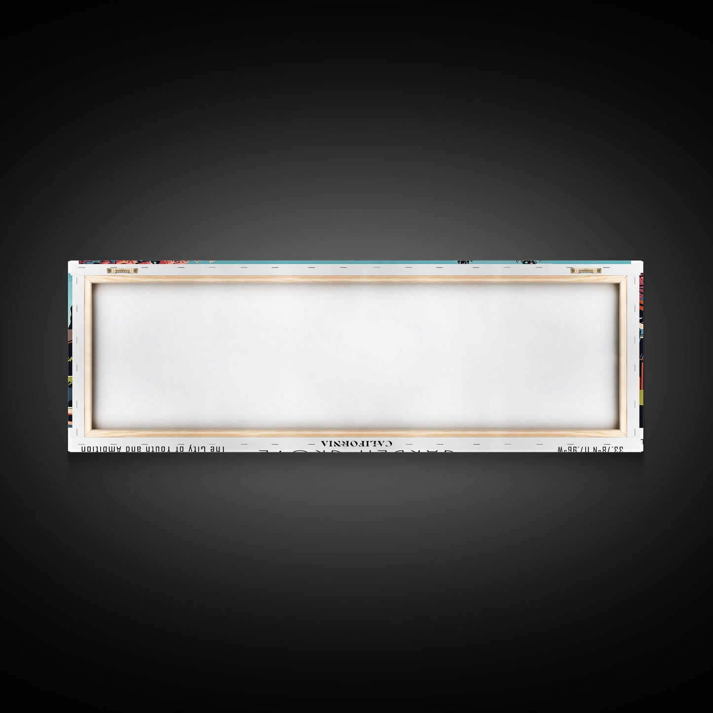 Garden Grove California Panoramic Painting, Framed Canvas Print, Mid Century Modern Wall Art, Retro Pop Art Travel Poster, Living Room Decor, City Art