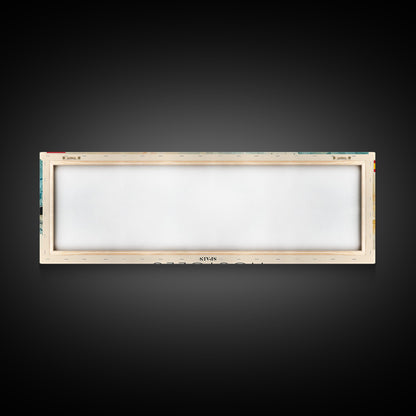 Mostoles Spain Panoramic Travel Poster, Framed Canvas Print or Metal Wall Art, Travel Art, Home Decor, Panoramic Painting, Midcentury Art