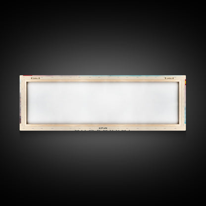 Tarragona Spain Panoramic Travel Poster, Framed Canvas Print or Metal Wall Art, Travel Art, Home Decor, Panoramic Painting, Midcentury Art