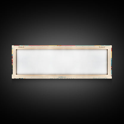 Antalya Turkey Panoramic Travel Poster, Framed Canvas Print or Metal Wall Art, Travel Art, Home Decor, Panoramic Painting, Midcentury Art