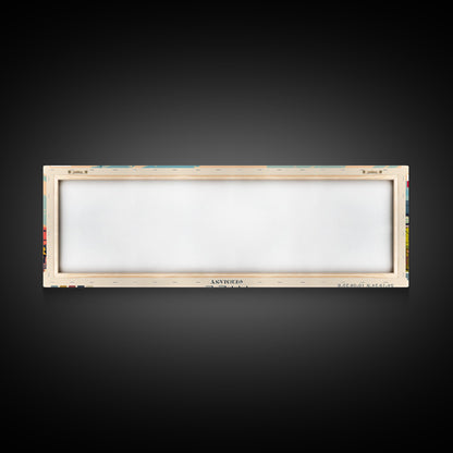 Kiel Germany Panoramic Travel Poster, Framed Canvas Print or Metal Wall Art, Travel Art, Home Decor, Panoramic Painting, Midcentury Art