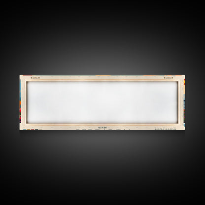 Mostoles Spain Panoramic Travel Poster, Framed Canvas Print or Metal Wall Art, Travel Art, Home Decor, Panoramic Painting, Midcentury Art