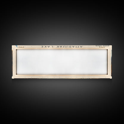 Amadjuak Lake Panoramic Framed Canvas Print, Lake House Decor, Minimalist Art, Travel Poster, Scenic View, Nature Wall Art