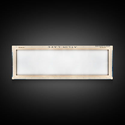 Atlin Lake Panoramic Framed Canvas Print, Lake House Decor, Minimalist Art, Travel Poster, Scenic View, Nature Wall Art