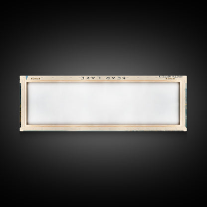 Bear Lake Alaska Framed Canvas Print, Panoramic Lake House Decor, Scenic View, Travel Poster, Rustic Art, Water Reflection