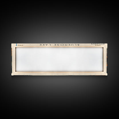 Bluenose Lake Framed Canvas Print, Panoramic Lake House Decor, Scenic View, Travel Poster, Rustic Art, Lake Painting