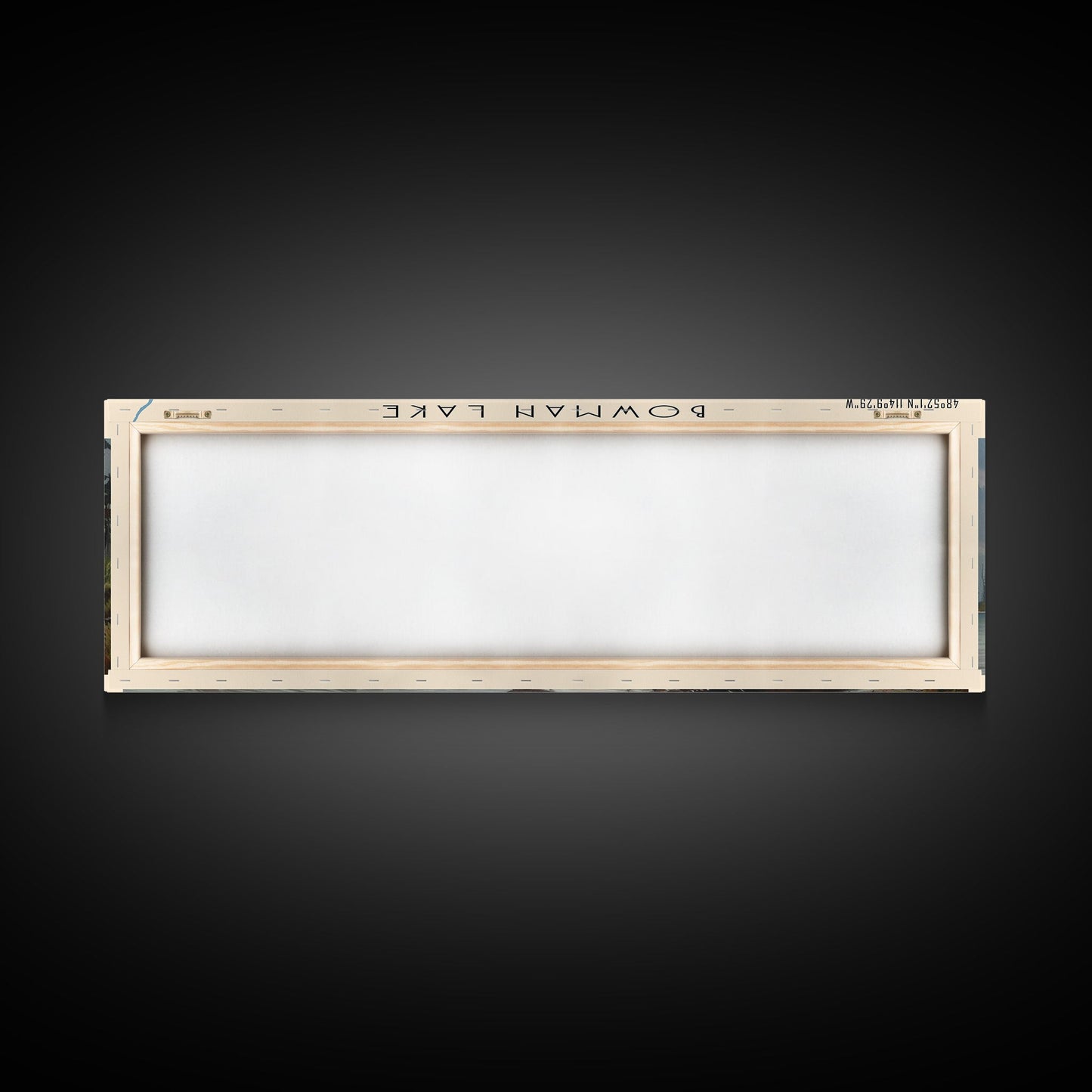 Bowman Lake Montana Framed Canvas Print, Panoramic Lake House Decor, Wall Art, Travel Poster, Rustic Lake Painting, Nature Art