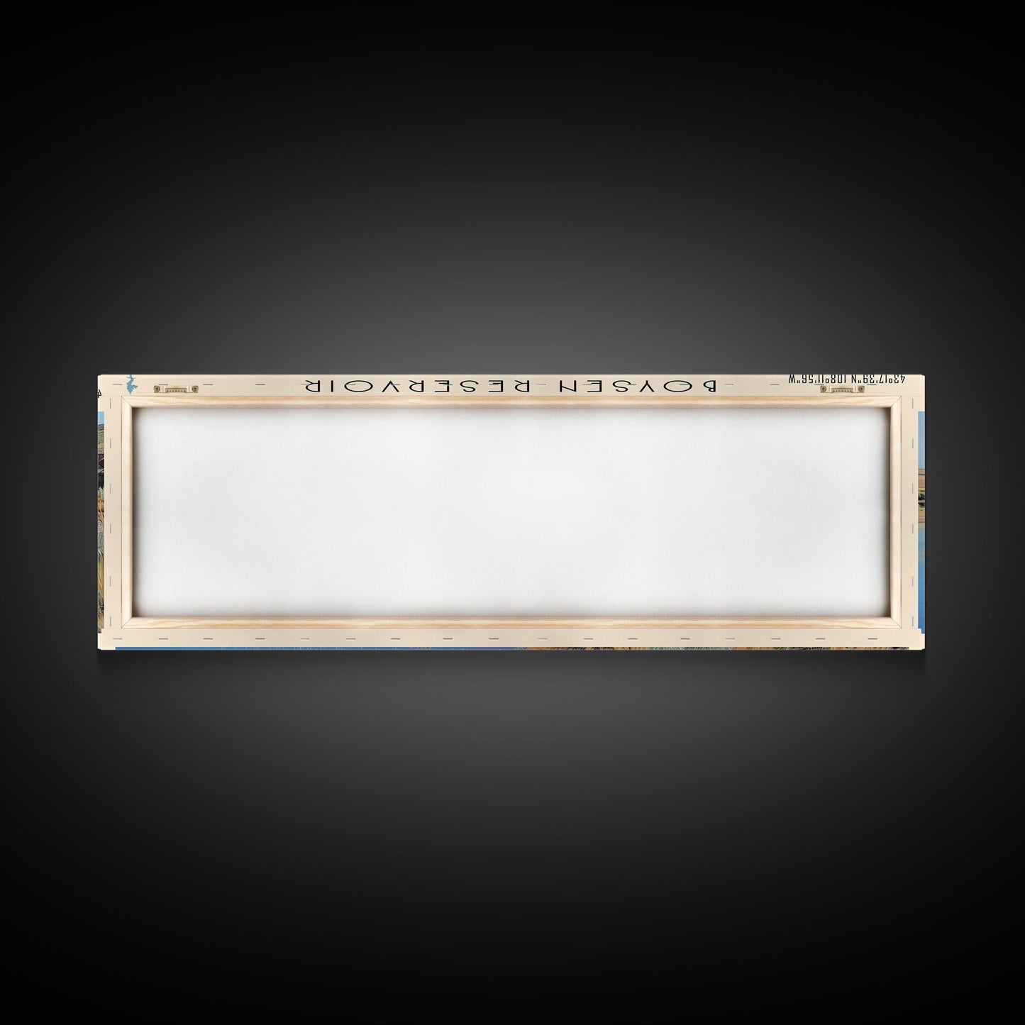 Boysen Reservoir Wyoming Framed Canvas Print, Lake House Art, Panoramic Wall Art, Travel Poster, Minimalist Lake Painting, Home Decor