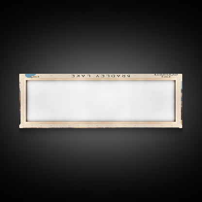 Bradley Lake Wyoming Framed Canvas Print, Panoramic Lake House Decor, Wall Art, Travel Poster, Rustic Lake Painting, Nature Art