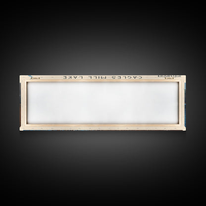 Cagles Mill Lake Indiana Framed Canvas Print, Lake House Art, Panoramic Travel Poster, Wall Art, Modern Lake Painting, Home Decor