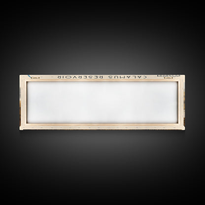 Calamus Reservoir Nebraska Framed Canvas Print, Panoramic Lake House Decor, Wall Art, Travel Poster, Rustic Lake Painting, Nature Art