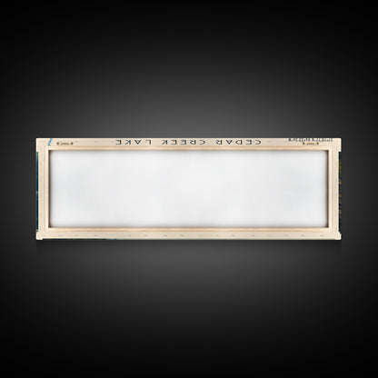 Cedar Creek Lake Kentucky Framed Canvas Print, Panoramic Lake House Decor, Wide Wall Art, Travel Poster, Rustic Lake Painting, Nature Art