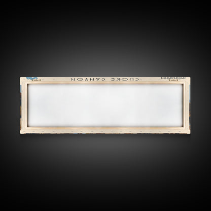 Choke Canyon Reservoir Framed Canvas Print, Panoramic Lake House Decor, Wide Wall Art, Travel Poster, Modern Lake Painting, Nature Art