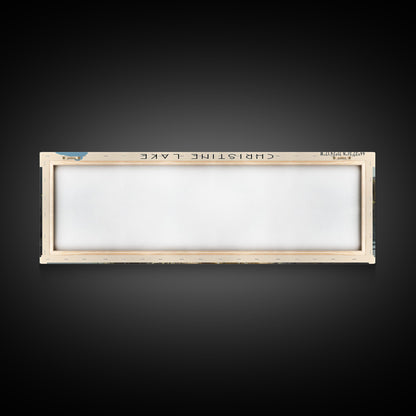 Christine Lake New Hampshire Framed Canvas Print, Lake House Art, Panoramic Wide Art, Travel Poster, Rustic Lake Painting, Home Decor