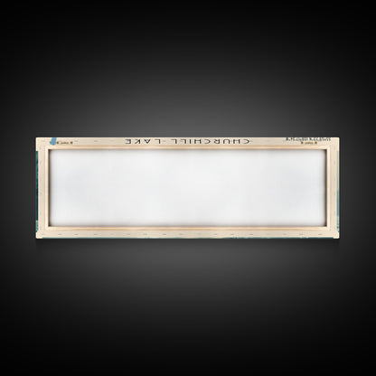 Churchill Lake Framed Canvas Print, Panoramic Lake House Decor, Wide Wall Art, Travel Poster, Modern Lake Painting, Nature Art