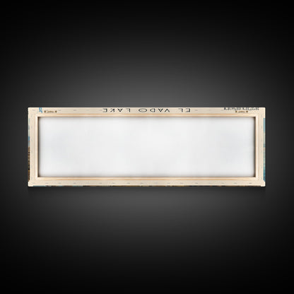 El Vado Lake New Mexico Framed Canvas Print, Lake House Art, Panoramic Travel Poster, Wall Art, Modern Lake Painting, Home Decor