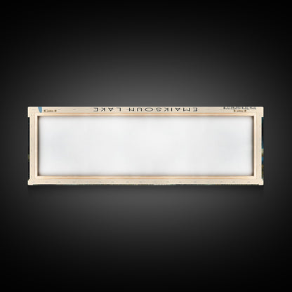 Emaiksoun Lake Framed Canvas Print, Lake House Art, Panoramic Wall Art, Travel Poster, Modern Lake Painting, Home Decor