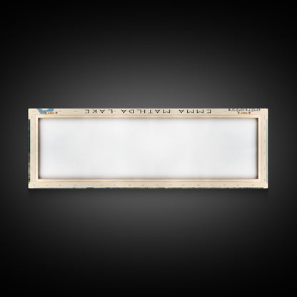 Emma Matilda Lake Wyoming Framed Canvas Print, Lake House Decor, Panoramic Wall Art, Travel Poster, Modern Lake Painting, Nature Art