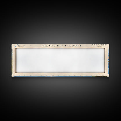 Lake Lahontan Nevada Framed Canvas Print, Lake House Decor, Panoramic Wall Art, Travel Poster, Beautiful Lake Painting, Home Art