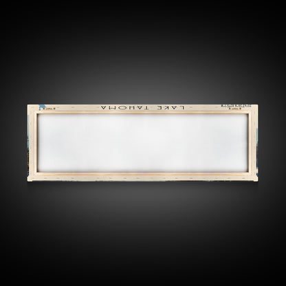 Lake Tahoma North Carolina Framed Canvas Print, Lake House Decor, Panoramic Wall Art, Travel Poster, Serene Landscape Painting, Rustic Art