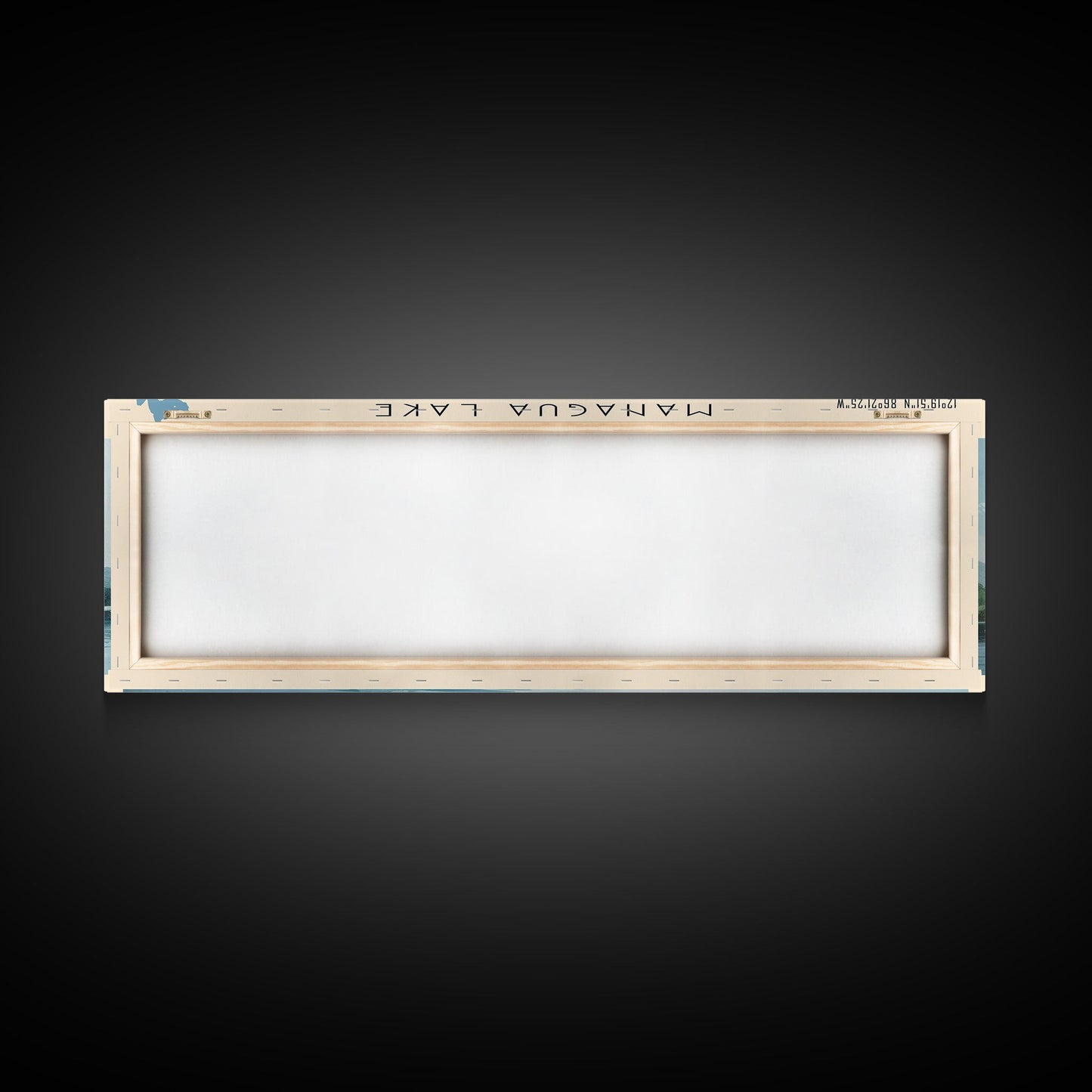 Managua Lake Framed Canvas Print, Lake House Decor, Panoramic Wall Art, Travel Poster, Scenic Landscape Painting, Living Room Decor