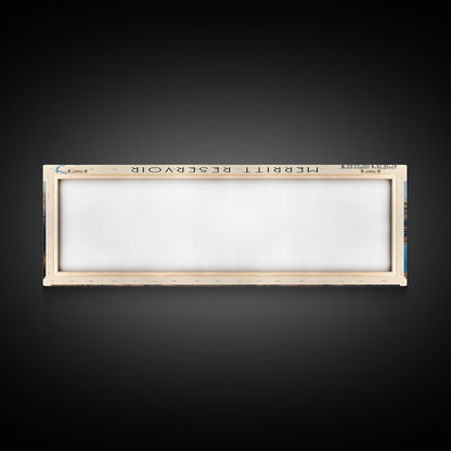 Merritt Reservoir Nebraska Framed Canvas Print, Lake House Decor, Panoramic Wall Art, Travel Poster, Beautiful Landscape Painting, Modern Art