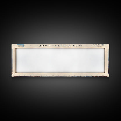 Nonvianuk Lake Framed Canvas Print, Lake House Decor, Panoramic Wall Art, Travel Poster, Scenic Landscape Painting, Contemporary Art