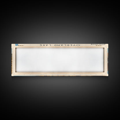 Overland Lake Nevada Framed Canvas Print, Lake House Decor, Panoramic Travel Poster, Scenic Landscape Painting, Living Room Decor