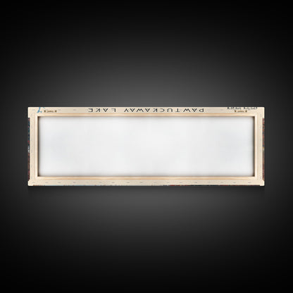 Pawtuckaway Lake New Hampshire Framed Canvas Print, Lake House Decor, Panoramic Wall Art, Travel Poster, Beautiful Landscape Painting, Living Room Decor