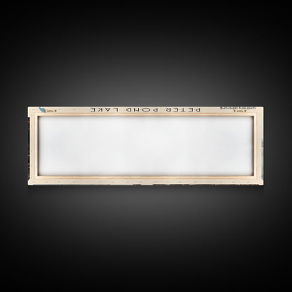 Peter Pond Lake Framed Canvas Print, Lake House Decor, Panoramic Wall Art, Travel Poster, Scenic Landscape Painting, Contemporary Art