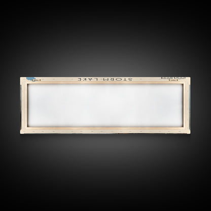 Storm Lake Iowa Panoramic Framed Canvas Print, Lake House Decor, Wall Art, Travel Poster, Beautiful Lake Scene, Modern Art