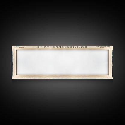 Summerville Lake West Virginia Panoramic Wall Art, Framed Canvas Print, Lake House Decor, Travel Poster, Scenic Lake Painting, Living Room Decor