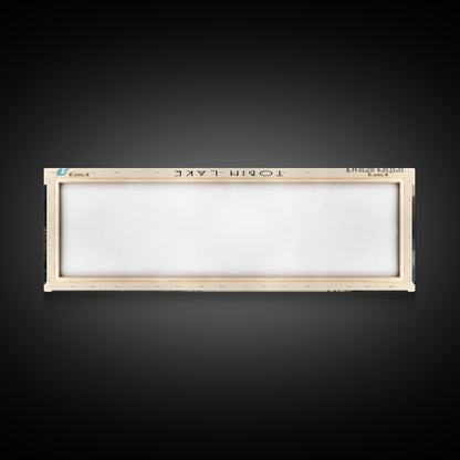 Tobin Lake Panoramic Wall Art, Framed Canvas Print, Lake House Decor, Travel Poster, Serene Landscape, Living Room Decor