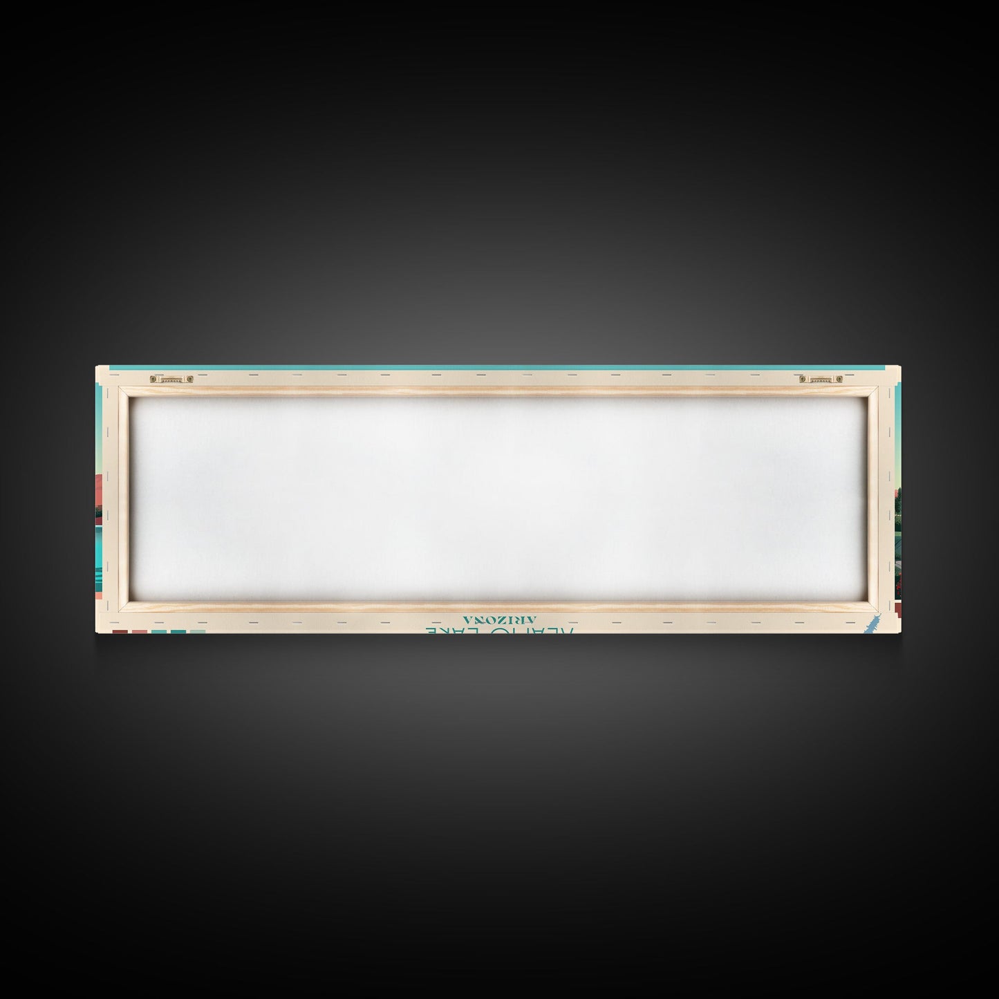 Alamo Lake Arizona Framed Canvas Print, Panoramic Travel Poster, Midcentury Modern Wall Art, Pop Art, Scenic Bedroom Art