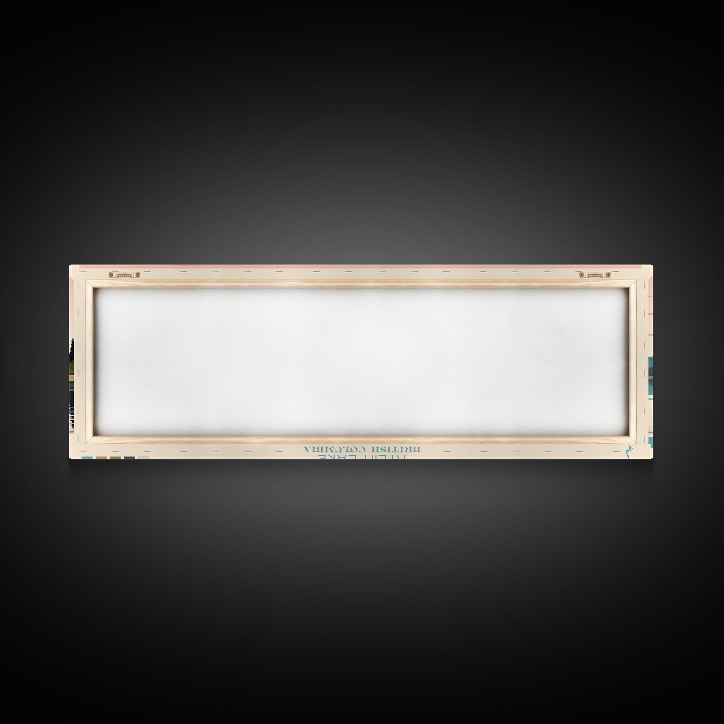 Atlin Lake British Columbia Framed Canvas Print, Panoramic Travel Poster, Midcentury Modern Wall Art, Pop Art, Bedroom Decor